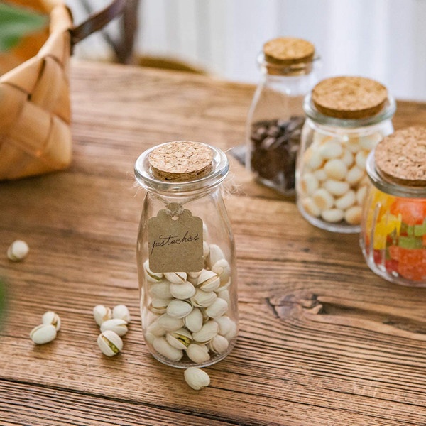 Wholesale Mini Empty 200ml Luxury Jam Jelly Candy Container Glass Jars with cork stopper