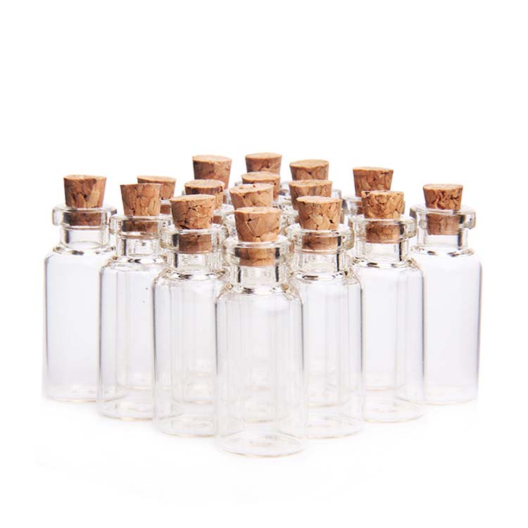 Wholesale Mini Small Glass Vial Container Bottle with Cork Stoppers