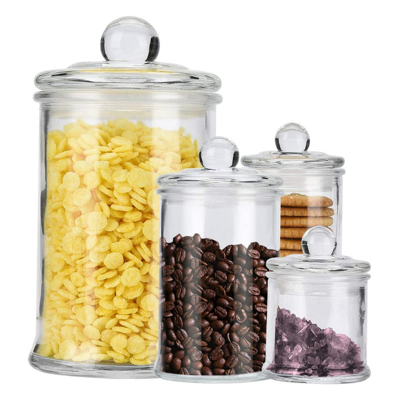 Wholesale Mini Turkish Tea Clear Glass Candy Candle Jar With Lid