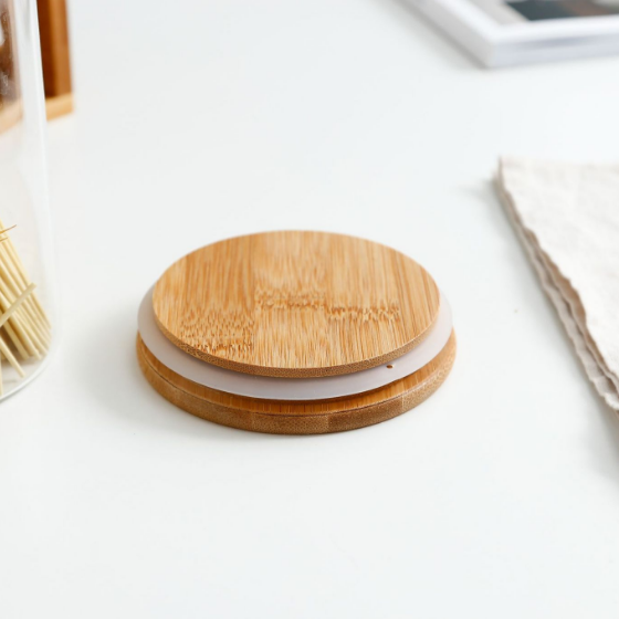 Wholesale Nordic light ceramic sealed jar storage jar food storage bottle wooden lid kitchen box