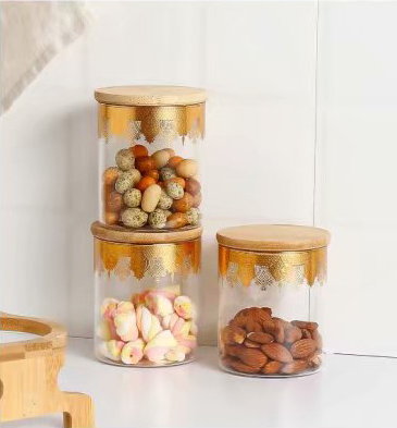 Wholesale Nordic light ceramic sealed jar storage jar food storage bottle wooden lid kitchen box
