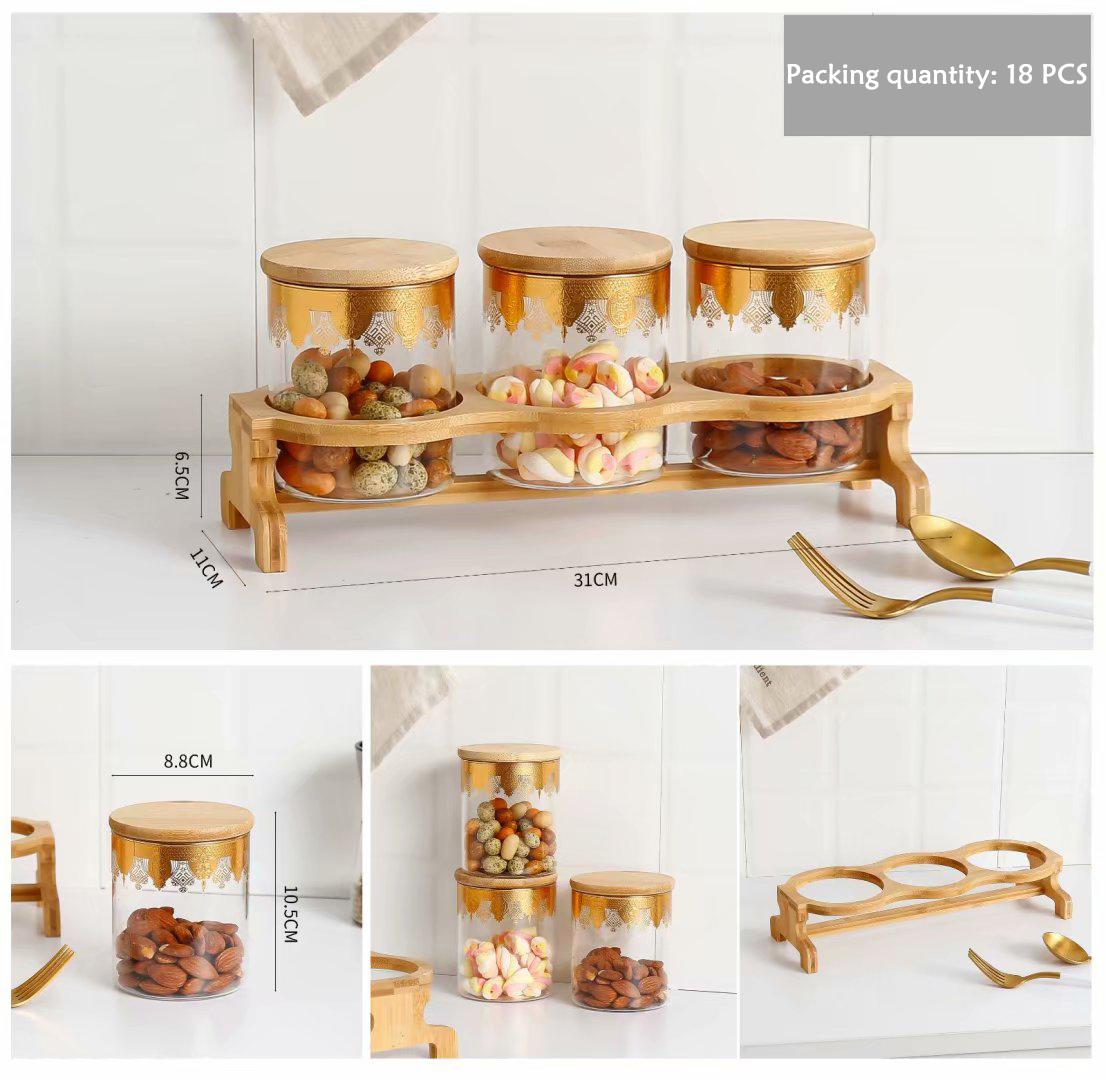 Wholesale Nordic light ceramic sealed jar storage jar food storage bottle wooden lid kitchen box