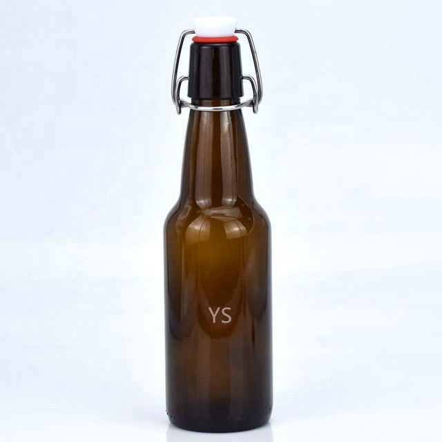 Wholesale OEM amber glass 11oz 16oz 330ml 500ml flip top beer bottle