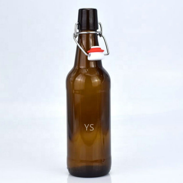 Wholesale OEM amber glass 11oz 16oz 330ml 500ml flip top beer bottle