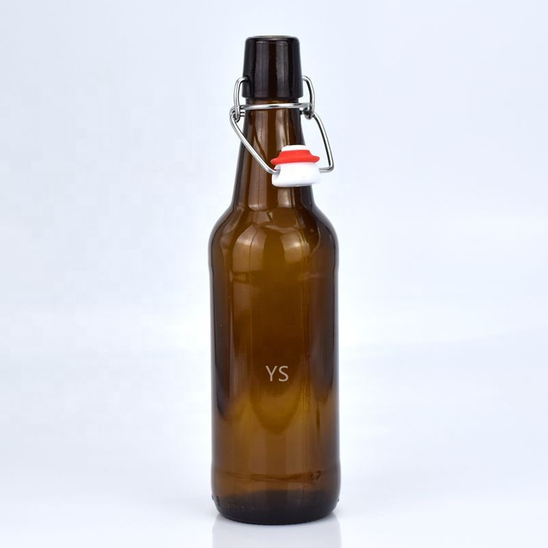 Wholesale OEM amber glass 11oz 16oz 330ml 500ml flip top beer bottle