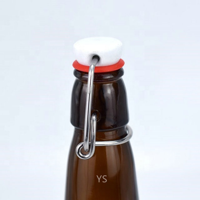 Wholesale OEM amber glass 11oz 16oz 330ml 500ml flip top beer bottle