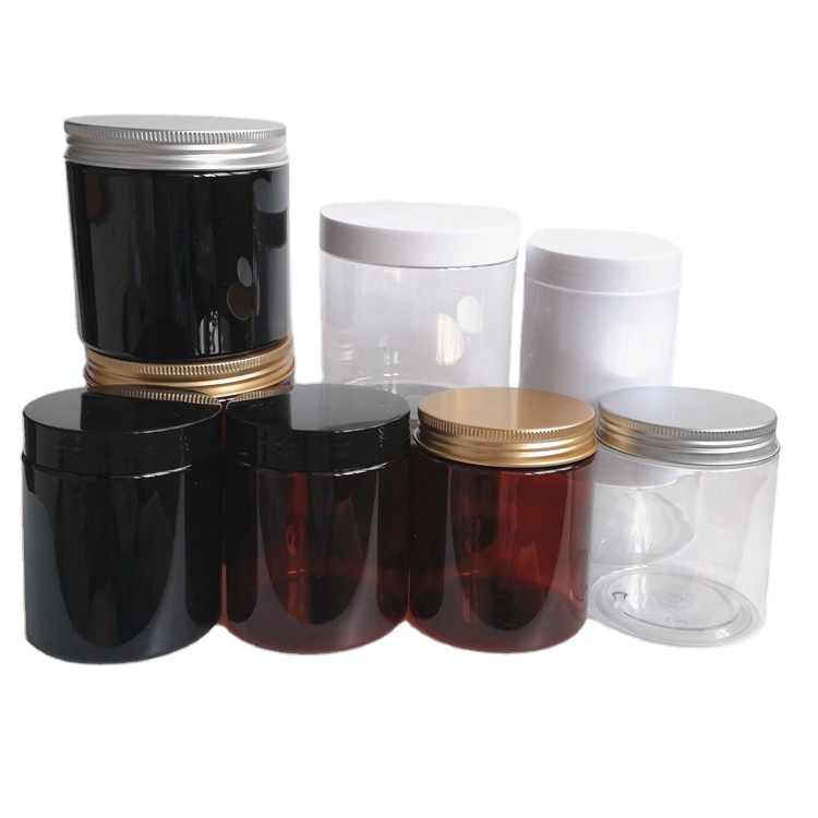 Wholesale PET Wide Mouth Bottle Plastic Bottle Cosmetics Jar with Screw Lids Empty Containers