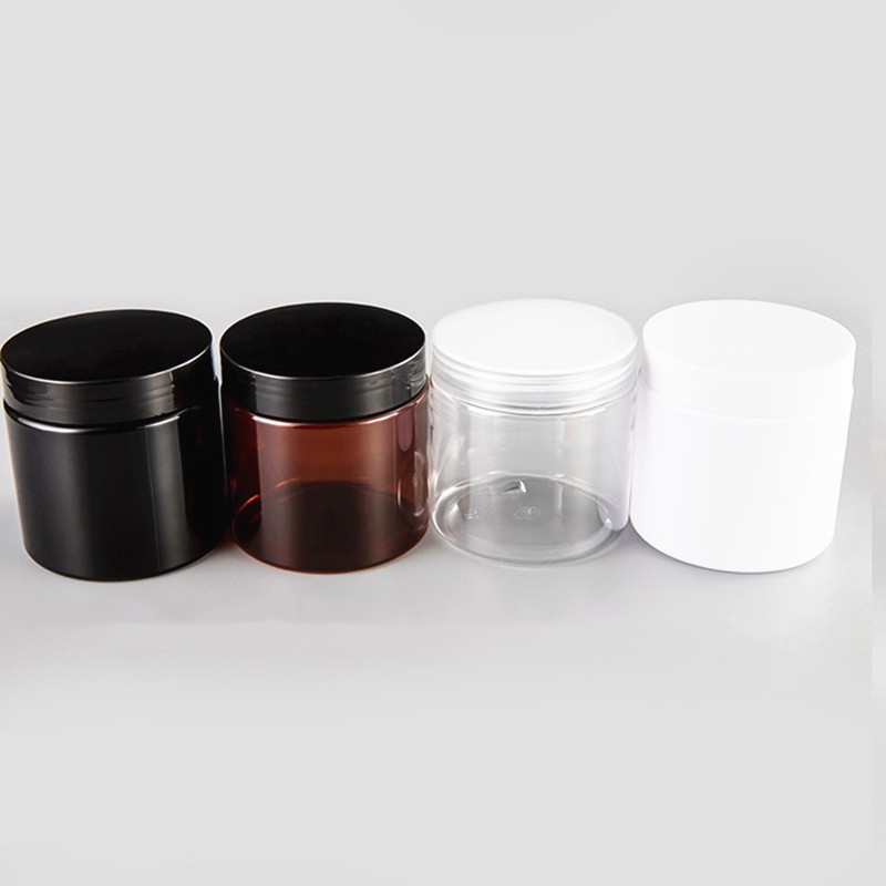 Wholesale PET Wide Mouth Bottle Plastic Bottle Cosmetics Jar with Screw Lids Empty Containers