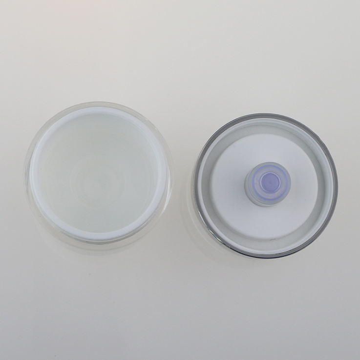 Wholesale PMMA Plastic Cosmetic Airless Pump Jar Press Type Customize Acrylic Airless Cream Jar