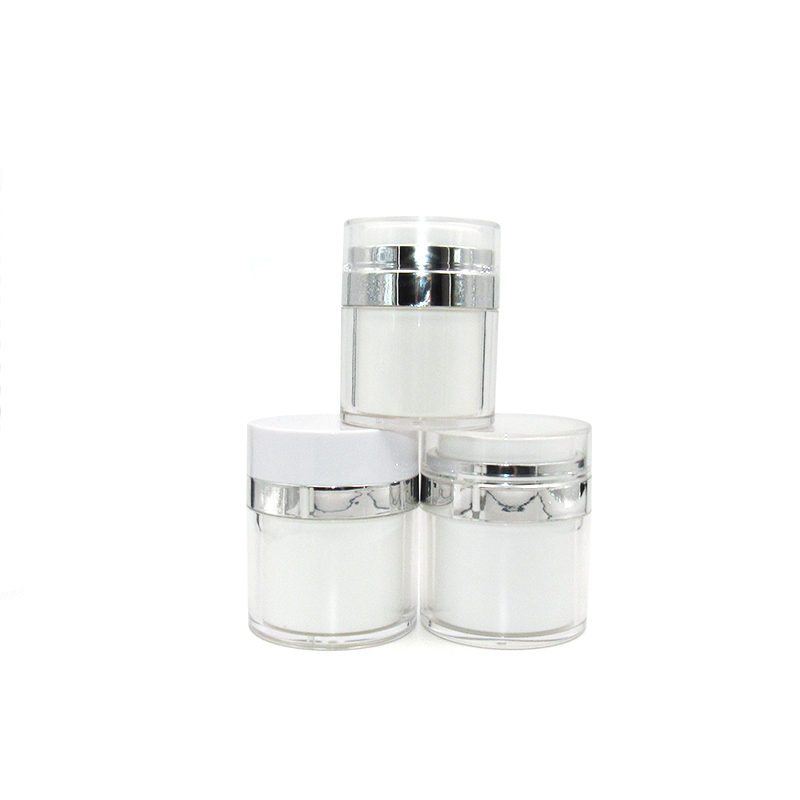 Wholesale PMMA Plastic Cosmetic Airless Pump Jar Press Type Customize Acrylic Airless Cream Jar
