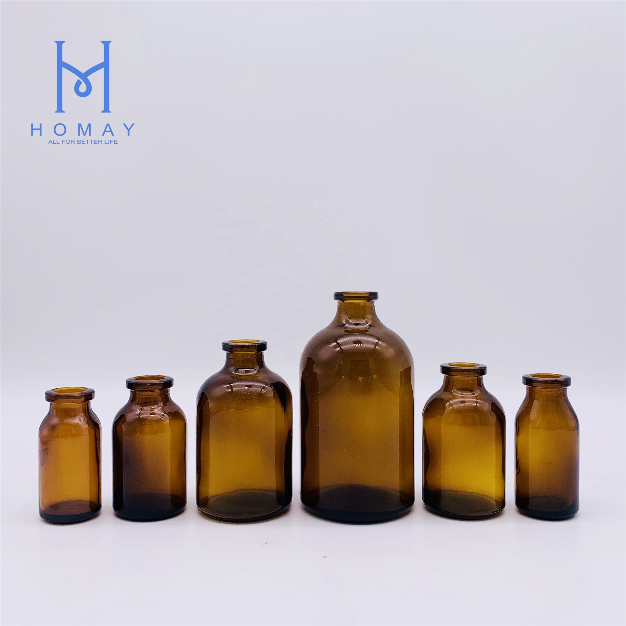 Wholesale Pharmaceutical 5ml,7ml,8ml,10ml,15ml,20ml,30ml,50ml,100ml Clear molded sterile glass injection vials for antibiotics