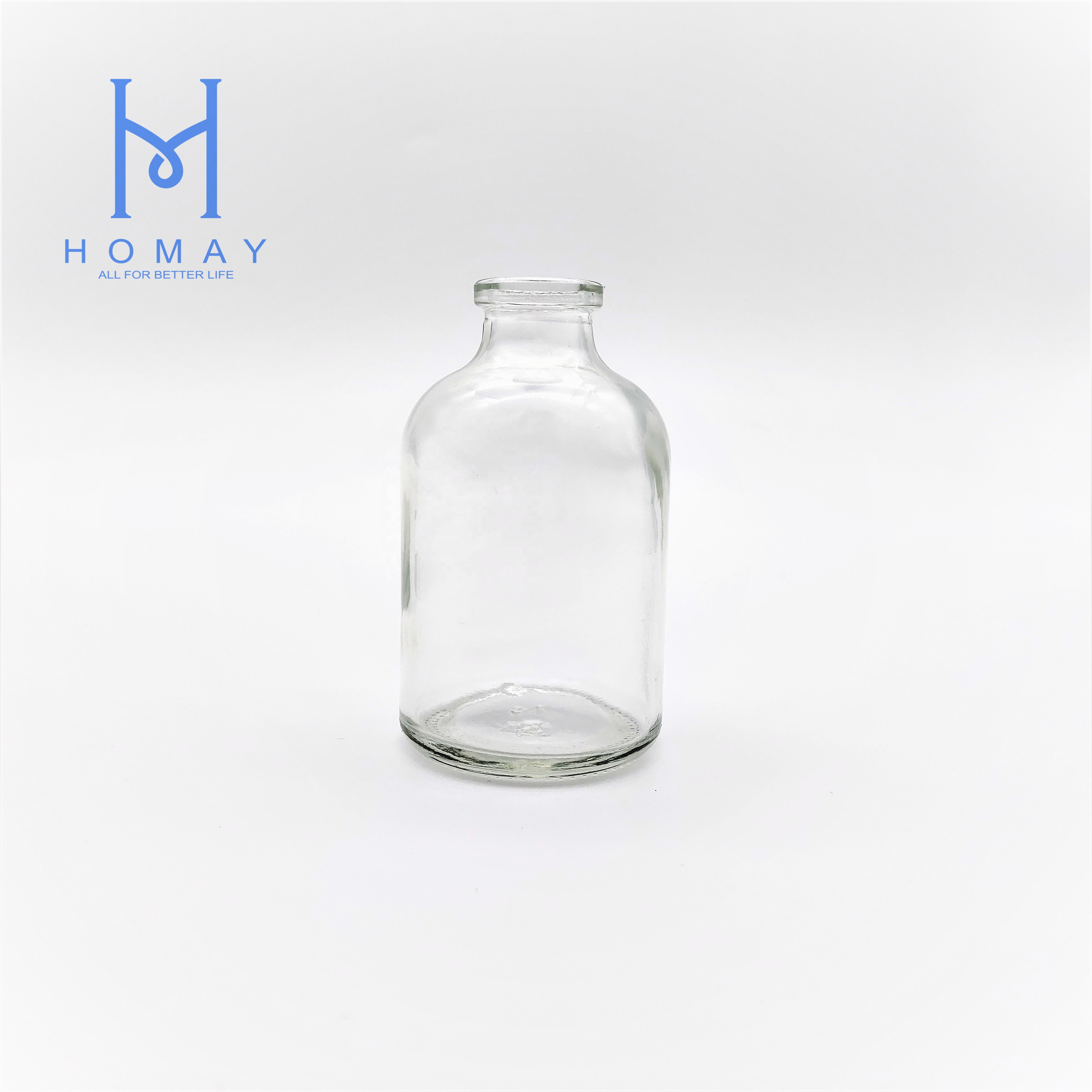 Wholesale Pharmaceutical 5ml,7ml,8ml,10ml,15ml,20ml,30ml,50ml,100ml Clear molded sterile glass injection vials for antibiotics