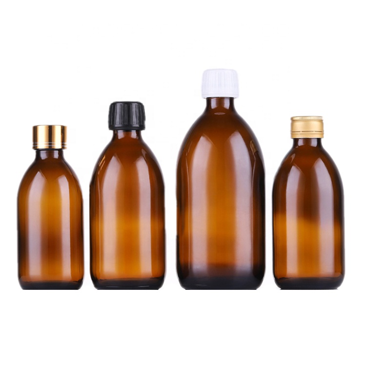 Wholesale Pharmaceutical Medicine Glass Bottle Amber Oral Liquid Bottle Custom Liquid Glass Bottle With Lid