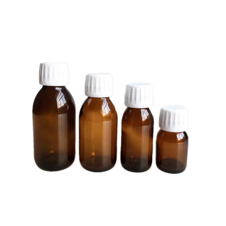 Wholesale Pharmaceutical Medicine Glass Bottle Amber Oral Liquid Bottle Custom Liquid Glass Bottle With Lid