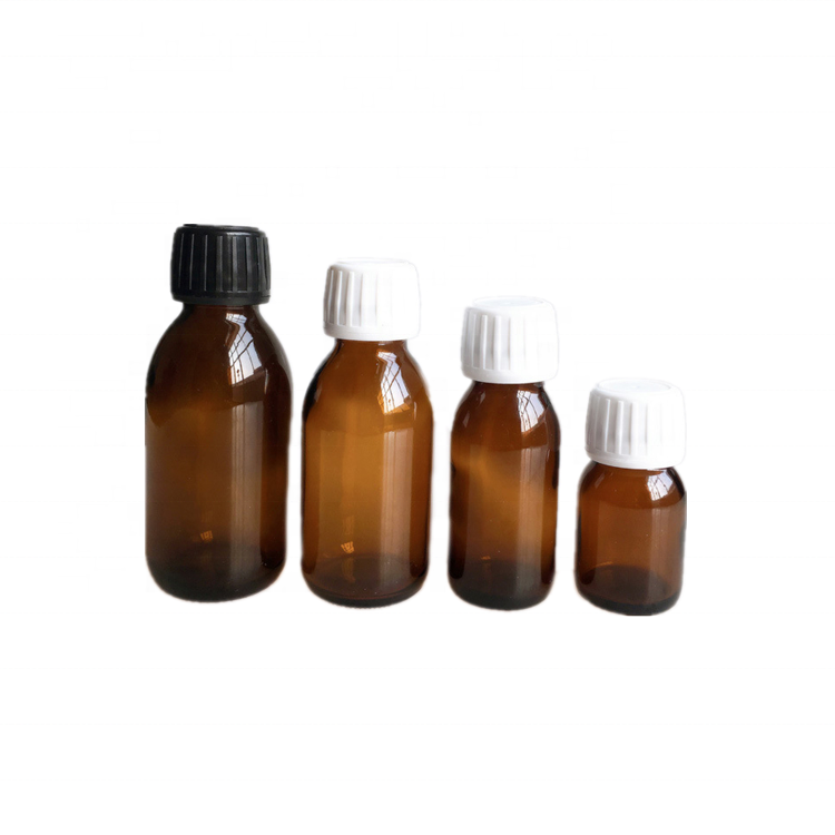 Wholesale Pharmaceutical Medicine Glass Bottle Amber Oral Liquid Bottle Custom Liquid Glass Bottle With Lid