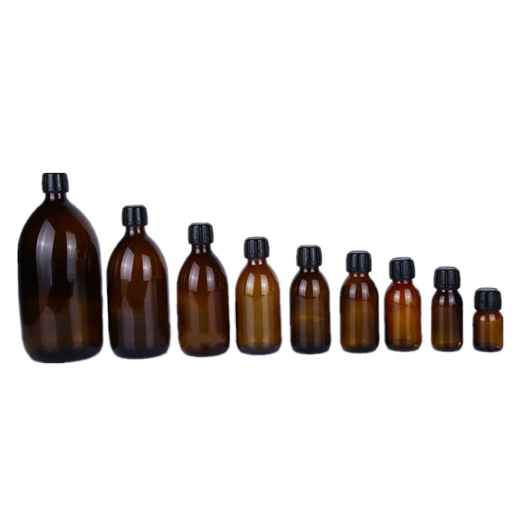 Wholesale Pharmaceutical Medicine Glass Bottle Amber Oral Liquid Bottle Custom Liquid Glass Bottle With Lid