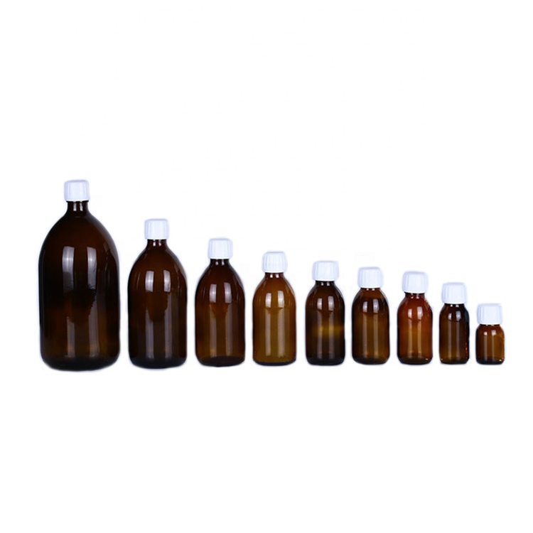Wholesale Pharmaceutical Medicine Glass Bottle Amber Oral Liquid Bottle Custom Liquid Glass Bottle With Lid