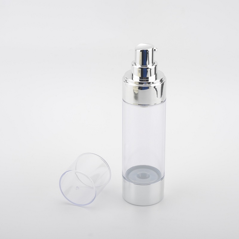 Wholesale Plastic 10ml 20ml 30ml 50ml white black gold silver empty airless bottle for clear Cosmetic packing
