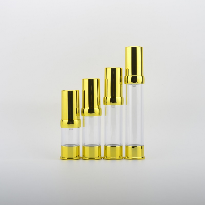 Wholesale Plastic 10ml 20ml 30ml 50ml white black gold silver empty airless bottle for clear Cosmetic packing