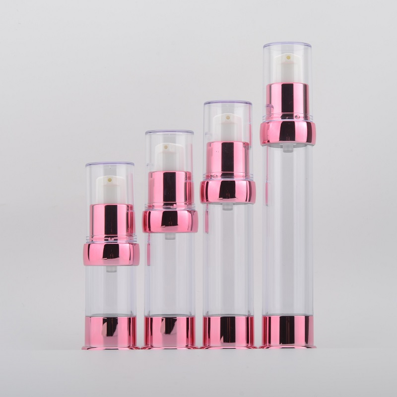 Wholesale Plastic 10ml 20ml 30ml 50ml white black gold silver empty airless bottle for clear Cosmetic packing