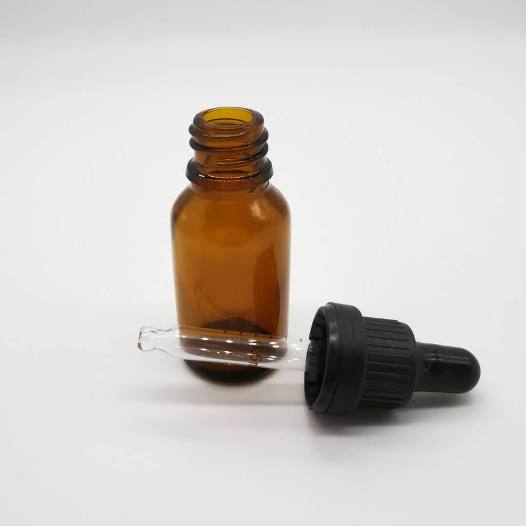 Wholesale Plastic Dropper 20ml Amber Glass Essential Oil Bottle