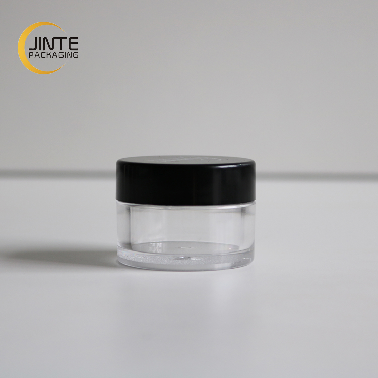 Wholesale Plastic Empty Containers Skincare Cosmetic Cream Travel Jars PETG Clear Jar With Black Lid 30ml 1oz 2oz