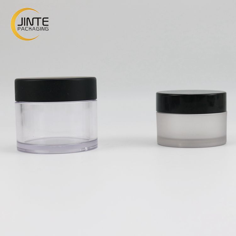 Wholesale Plastic Empty Containers Skincare Cosmetic Cream Travel Jars PETG Clear Jar With Black Lid 30ml 1oz 2oz