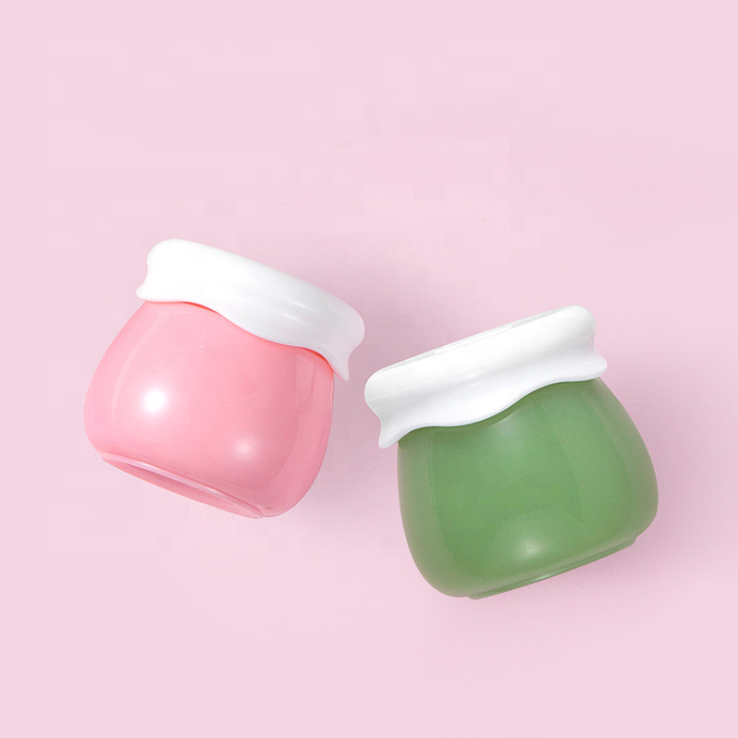 Wholesale Plastic Pink 10g Fruit Shape Cream Jar with Clover Cap