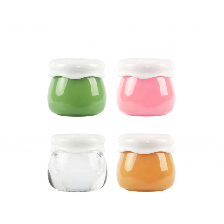 Wholesale Plastic Pink 10g Fruit Shape Cream Jar with Clover Cap