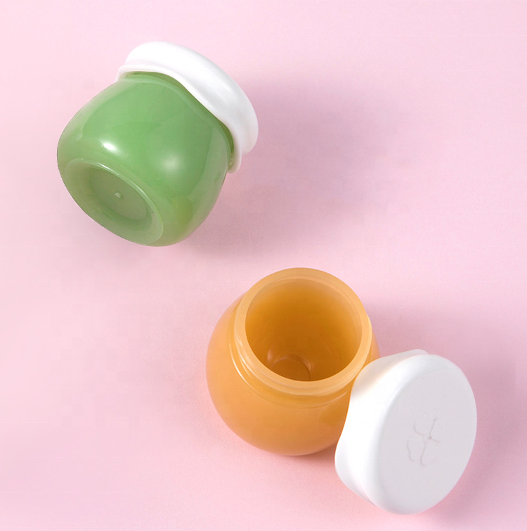 Wholesale Plastic Pink 10g Fruit Shape Cream Jar with Clover Cap