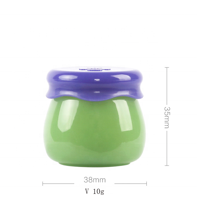 Wholesale Plastic Pink 10g Fruit Shape Cream Jar with Clover Cap