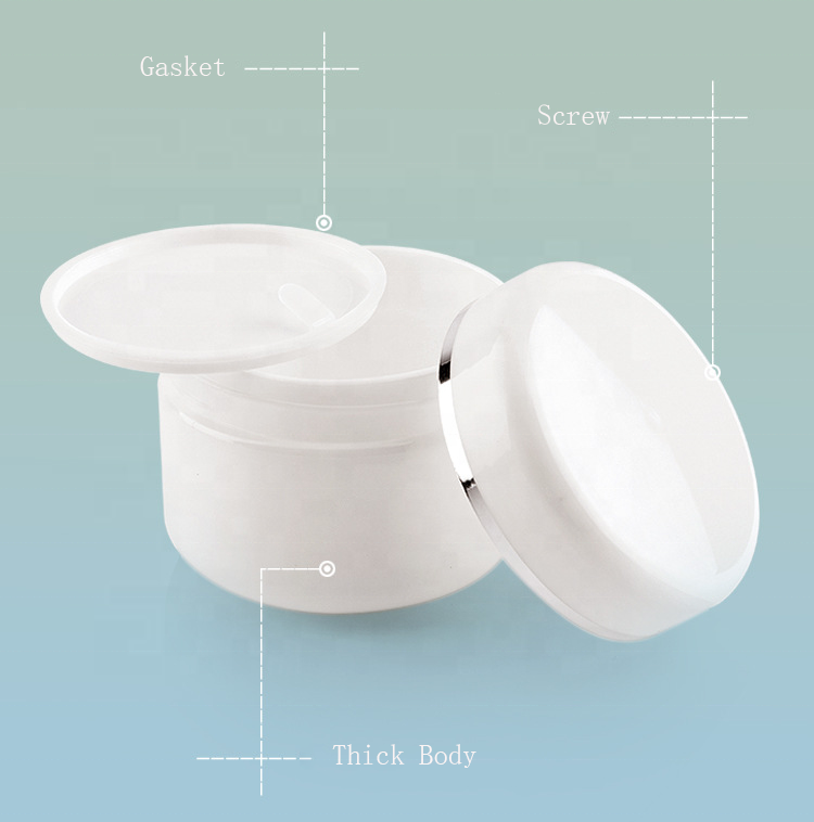 Wholesale Plastic White Big Mouth Luxury Face Cream Jar 250g 150g 100g 50g 30g 20g