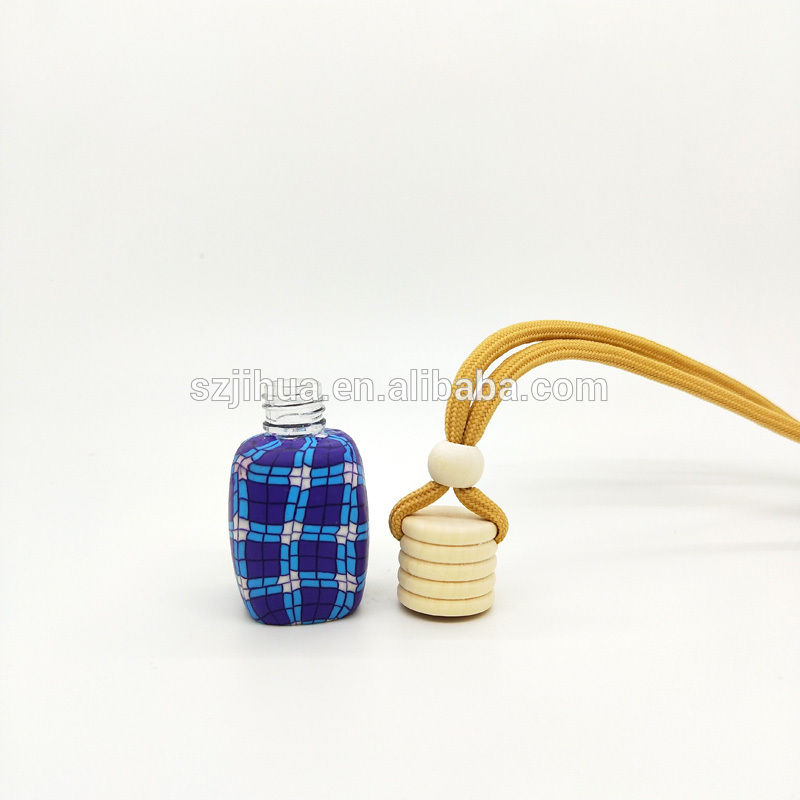 Wholesale Polymer Clay Hanging Rope Glass Perfume bottles