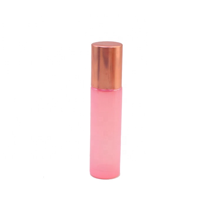 Wholesale Popular 10ml Perfume Container Rose Gold Deodorant Glass Bottle With Stainless Steel Roller Ball