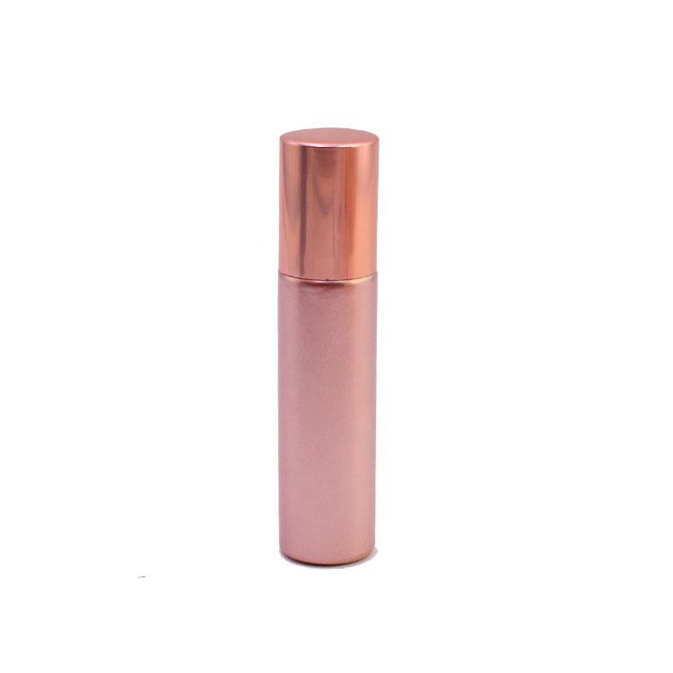 Wholesale Popular 10ml Perfume Container Rose Gold Deodorant Glass Bottle With Stainless Steel Roller Ball