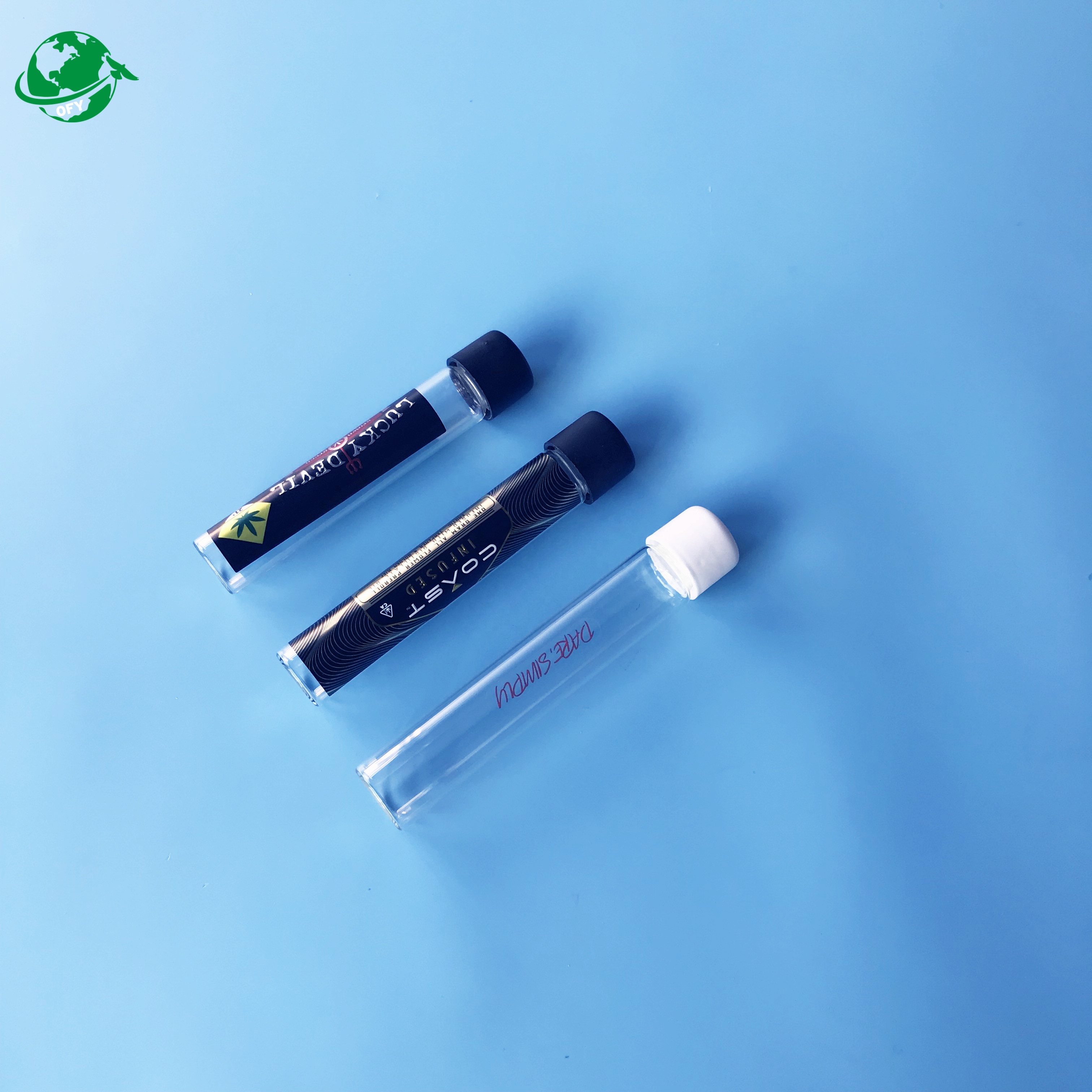 Wholesale Pre roll Tubes Glass tubes With CR Screw Tops For Packaging
