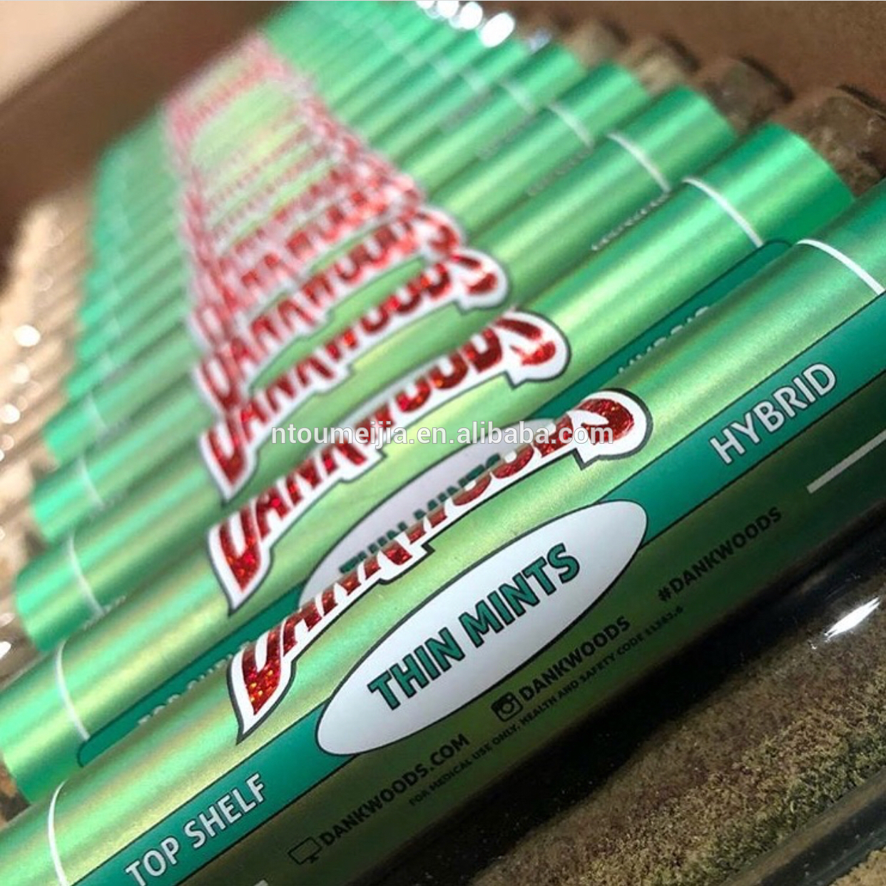 Wholesale Pre rolled glass cigar packaging tubes with Dankwoods labels