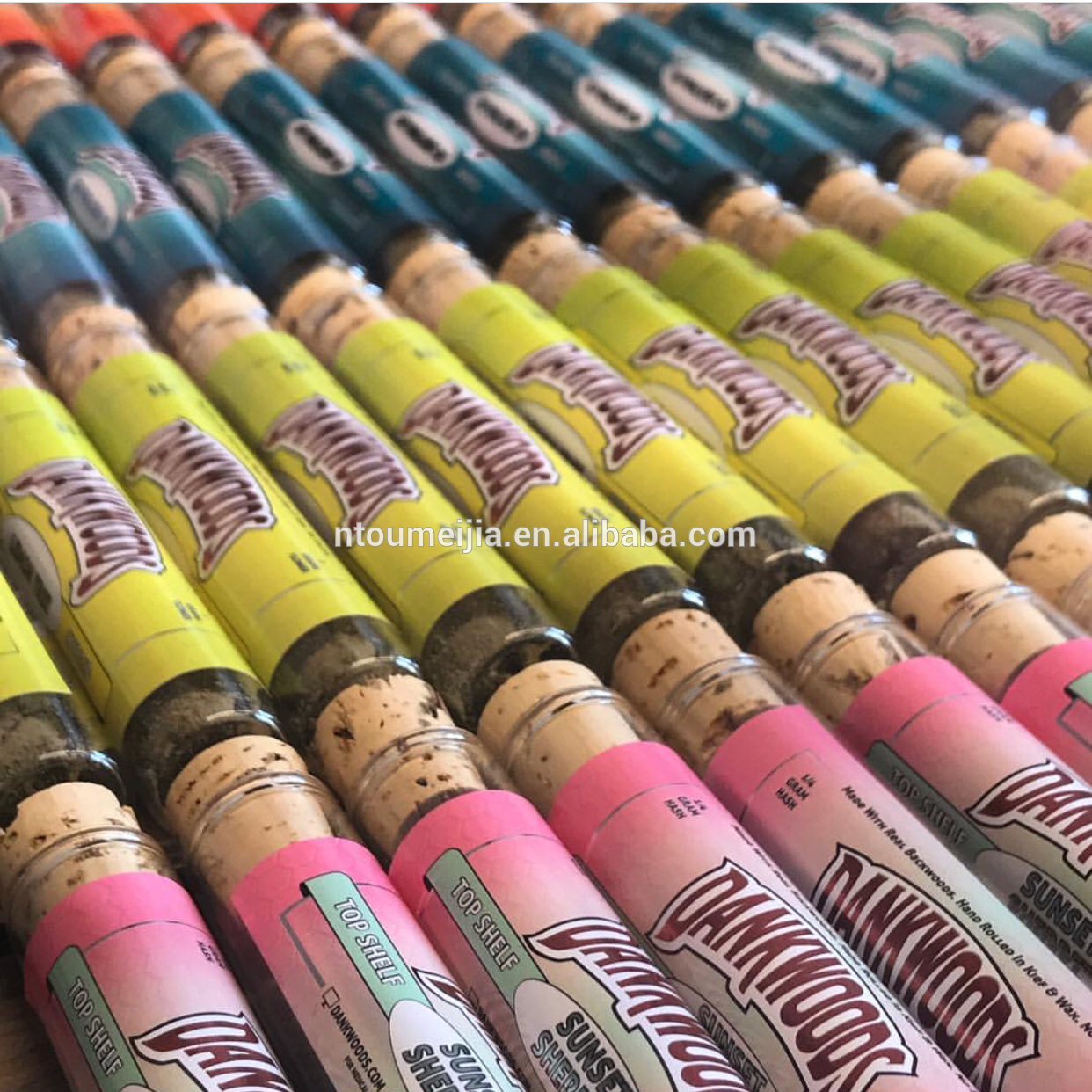 Wholesale Pre rolled glass cigar packaging tubes with Dankwoods labels