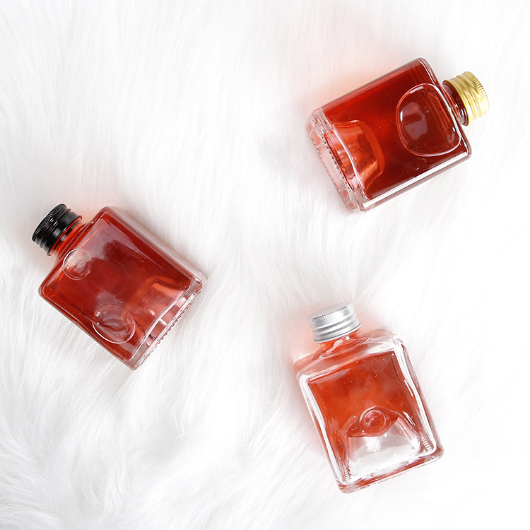 Wholesale Premium 150ml French Square Oil Containers Stackable Glass Bottles For Cocktail Drinks