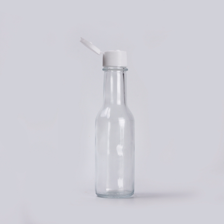 Wholesale Premium Neat Small Screw lid 150ml Hot Sauce Clear Glass 5oz Woozy Bottle