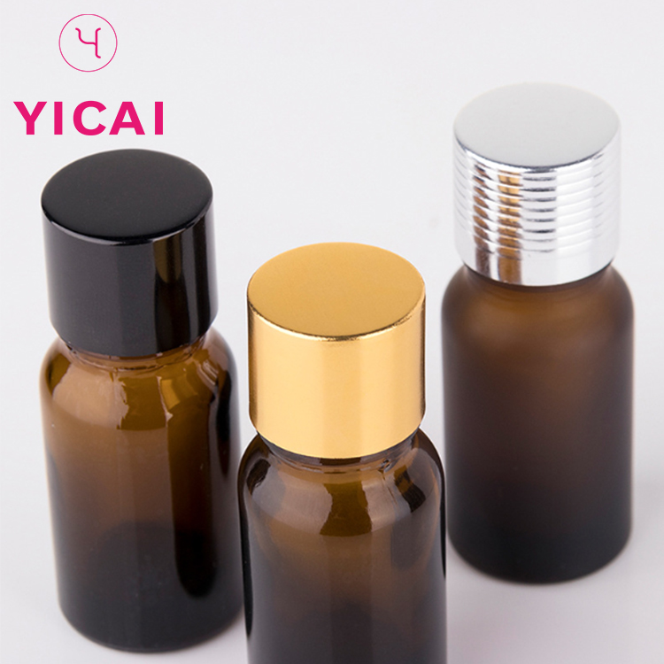 Wholesale Press Screw Cap 10ml Brown Liquid Essence Glass Essential Oil Bottles