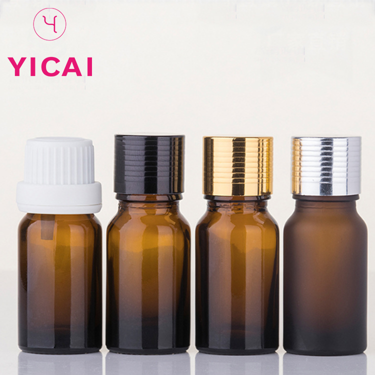 Wholesale Press Screw Cap 10ml Brown Liquid Essence Glass Essential Oil Bottles