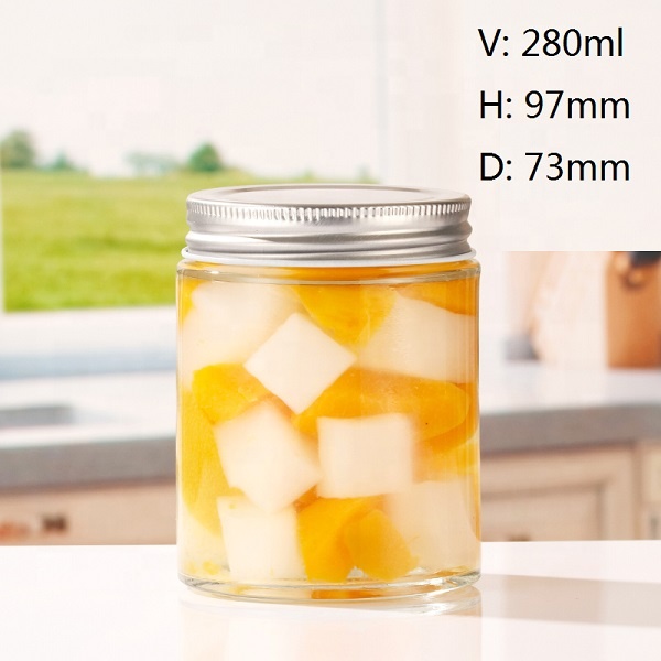 Wholesale Price 9 oz Clear Straight Sided Glass Jars With Metal Lids