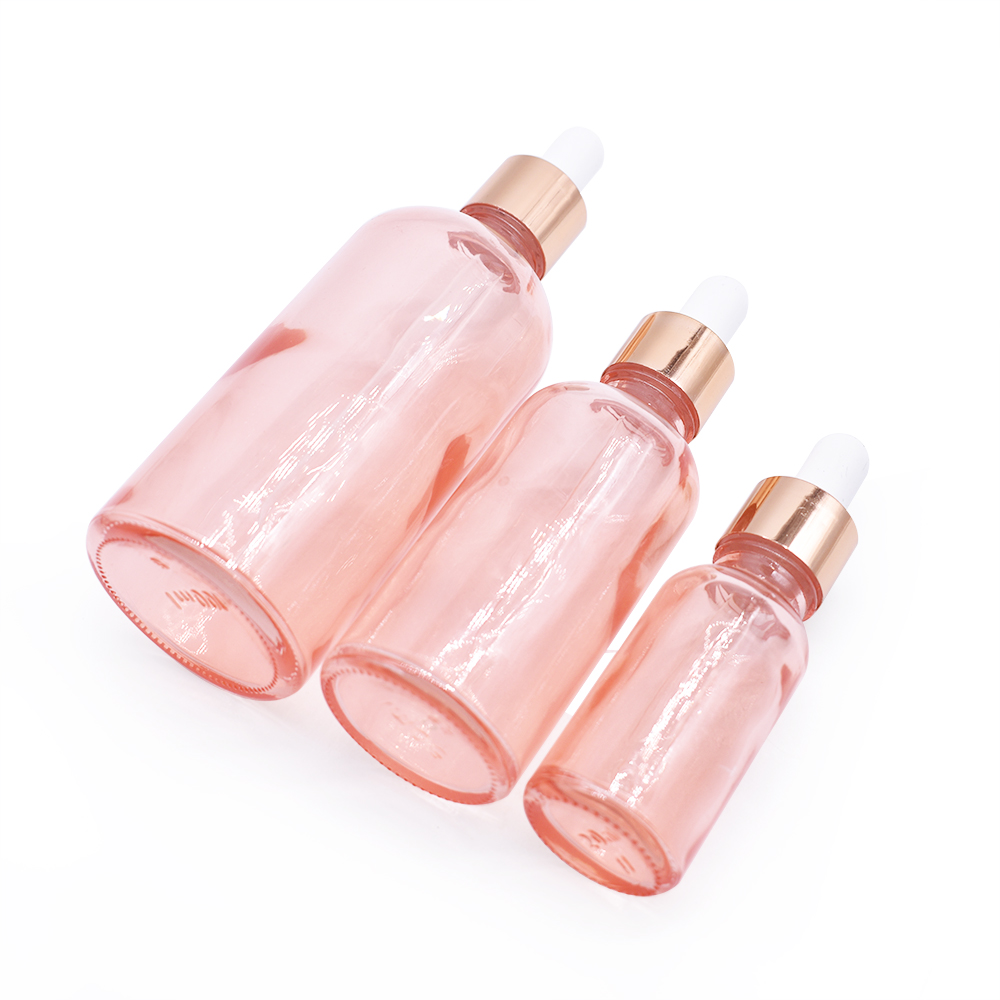 Wholesale Price Customized Color Logo Print Coloured 10 ml 30 ml Essential Pink Hair Oil Bottles