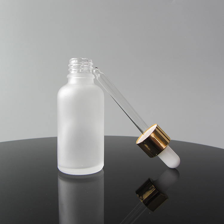 Wholesale Price Low MOQ 30ml Frosted Luxury Glass Dropper Bottle For Oil Packaging
