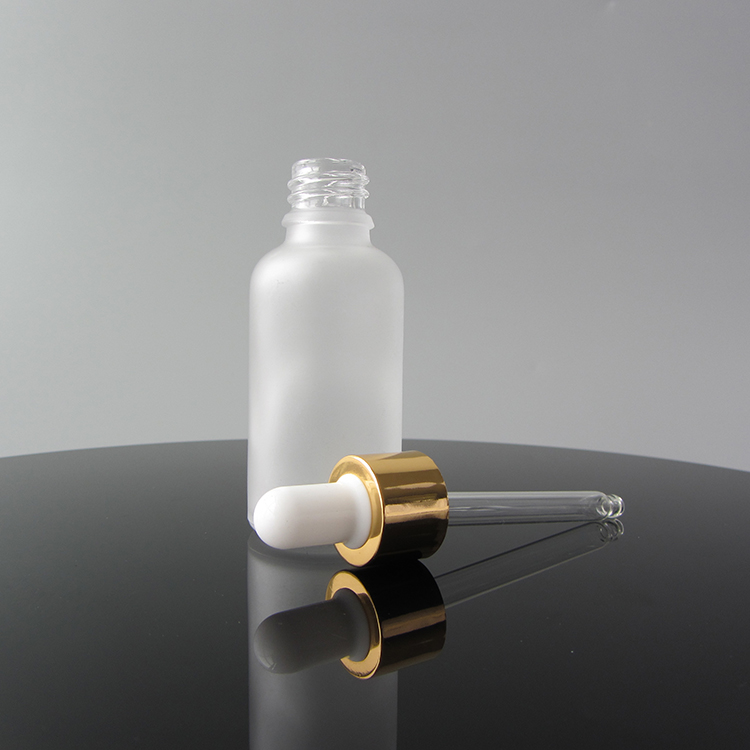 Wholesale Price Low MOQ 30ml Frosted Luxury Glass Dropper Bottle For Oil Packaging