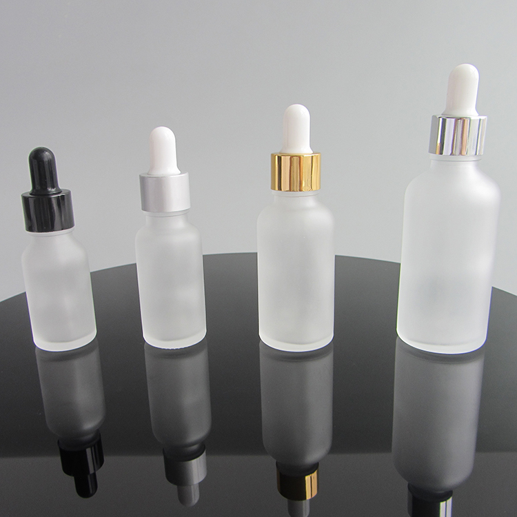 Wholesale Price Low MOQ 30ml Frosted Luxury Glass Dropper Bottle For Oil Packaging