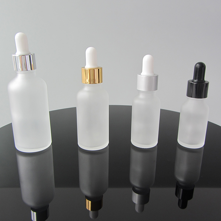 Wholesale Price Low MOQ 30ml Frosted Luxury Glass Dropper Bottle For Oil Packaging