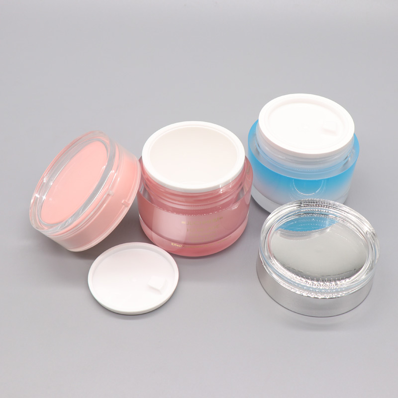 Wholesale Quality Pink Thick Acrylic Luxury Empty Facial Cream Jars for Effect Cosmetic