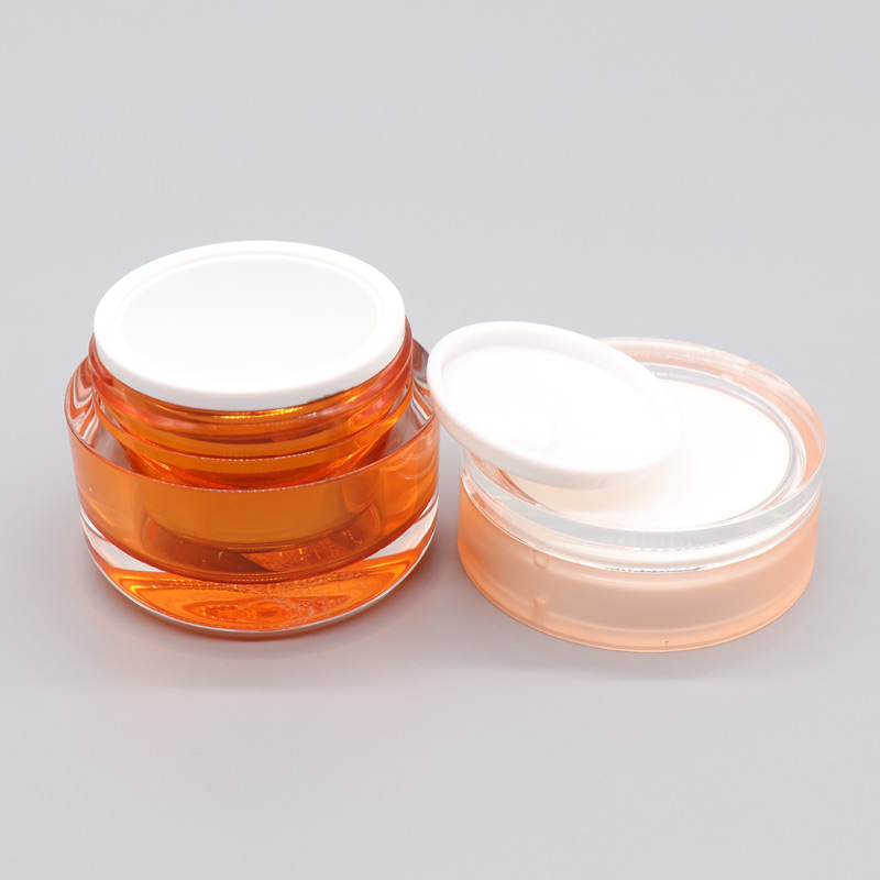 Wholesale Quality Pink Thick Acrylic Luxury Empty Facial Cream Jars for Effect Cosmetic